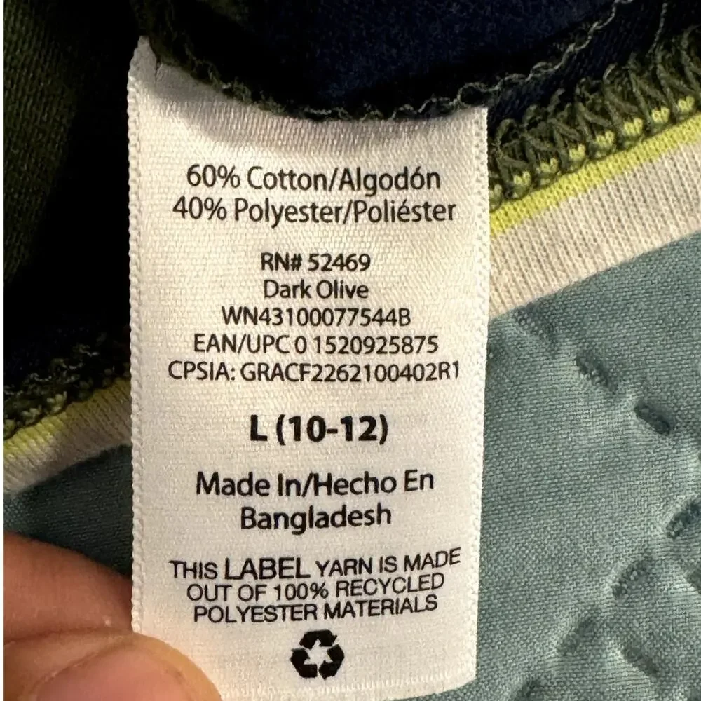 WONDER NATION YOUTH STRIPED SHORT SLEEVE CREW NECK T-SHIRT SIZE LARGE 10-12 - Picture 4 of 6